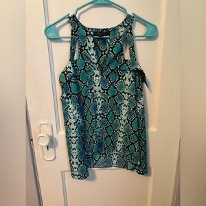 XS Blue snake print blouse by BCBGMAXAZRIA